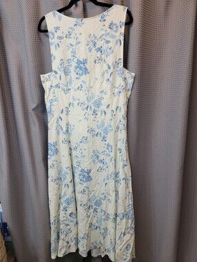 NWT Calypso St. Barth Linen Blend Maxi Dress Floral and Bird Print Size L